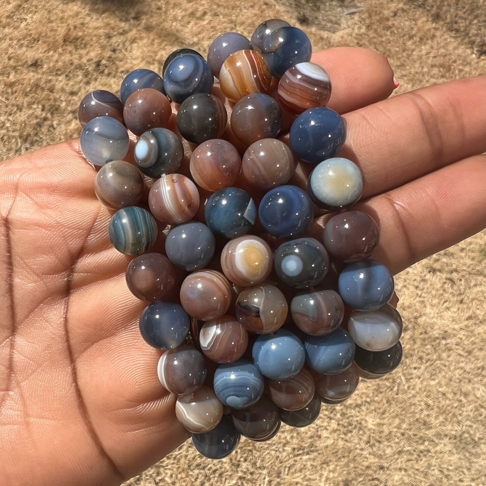 (ONE) Botswana agate bracelet 10mm SIZE 6.5’